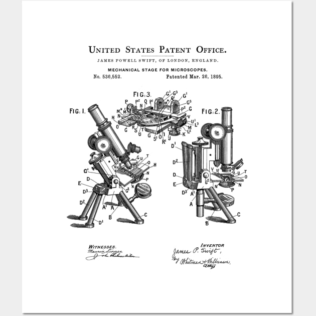 Microscope Patent Black Wall Art by Luve